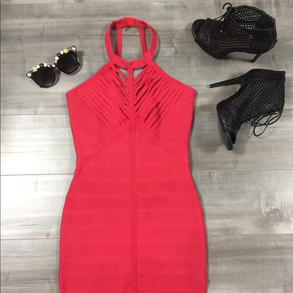 Red Bodycon bandage dress